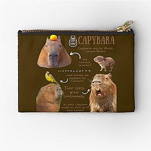 Capybara Fun Facts Zipper Pouch