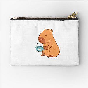 Capybara with a Tea Cup  Zipper Pouch