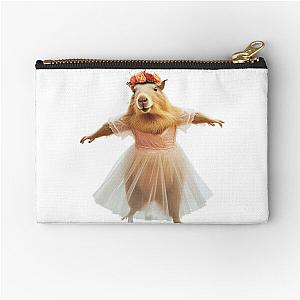 Ballet dancing capybara - the biggest and sweetest of all guineapig rodents Zipper Pouch