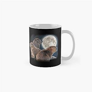 Three Capybaras and Moon Funny Capybara Humor Parody  Classic Mug