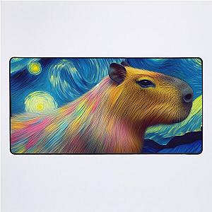 Capybara Art 6 - Capybara Lovers Desk Mat