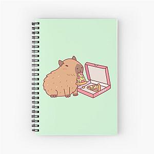 Cute Capybara Eating Pizza Spiral Notebook