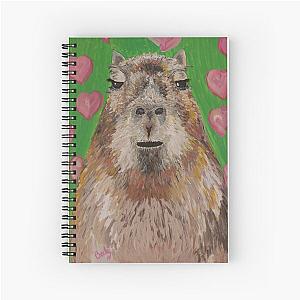 Capybara and hearts Spiral Notebook