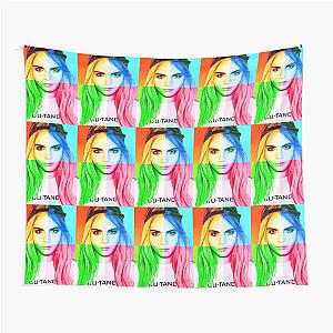 Cara Delevingne pencil portrait tapestry