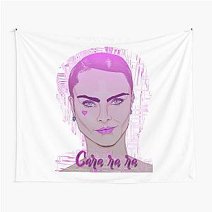 Cara Delevingne on Distorted Pink Tapestry