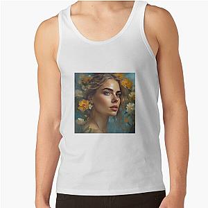 Cara Delevingne in a flower tank top 
becomes 
Cara Delevingne in a tank top with flowers