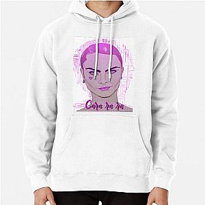 Cara Delevingne on Distorted Pink Pullover Hoodie