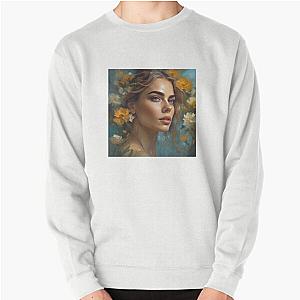 Cara Delevingne with flower Pullover Sweatshirt