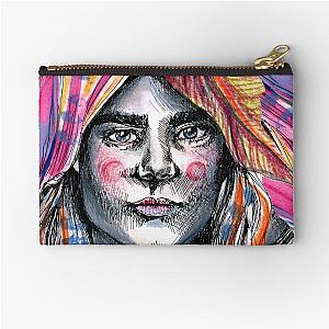 Cara Delevingne Illustration by Susanne Lutz Zipper Pouch