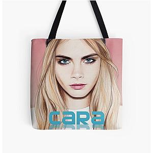 Cara Delevingne pencil portrait All Over Tote Bag