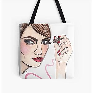 Cara Delevingne illustration All Over Print Tote Bag