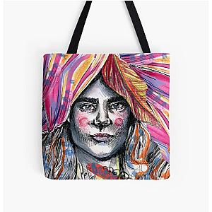 Cara Delevingne Illustration by Susanne Lutz All Over Print Tote Bag