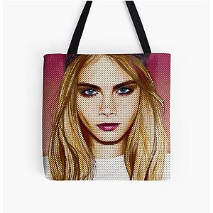 Cara Delevingne pencil portrait tote bag