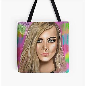 Cara Delevingne by Lexi Riley All Over Print Tote Bag