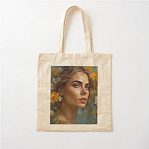 Cara Delevingne with Blossoms Cotton Bag