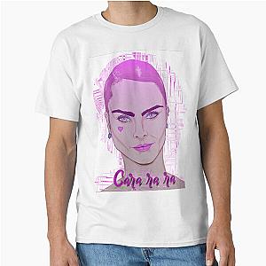 Cara Delevingne on Distorted Pink Classic T-Shirt