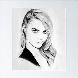 Cara Delevingne Pencil Portrait Poster