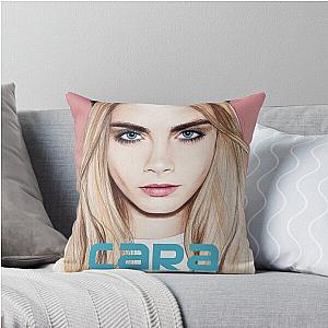 Cara Delevingne pencil portrait Throw Pillow