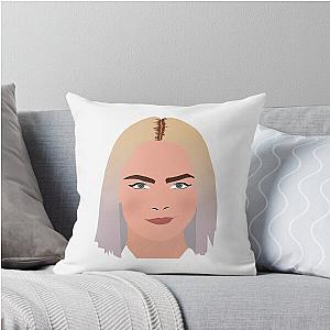 Cara Delevingne Platinum Hair Throw Pillow