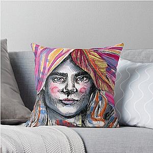 Cara Delevingne illustration by Susanne Margarete Lutz throw pillow