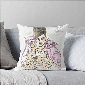Retro Cara Delevingne Throw Pillow