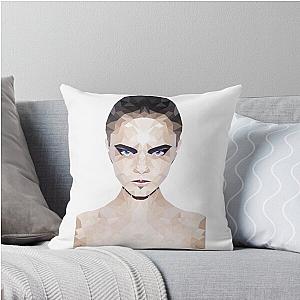 Cara Delevingne Low Poly Art Throw Pillow
