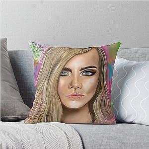 Cara Delevingne by Lexi Riley Throw Pillow
