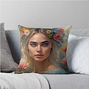 Spring time with Cara Delevingne Throw Pillow
