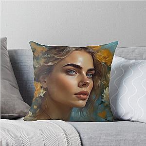 Cara Delevingne with flowers Throw Pillow became 

Cara Delevingne Throw Pillow