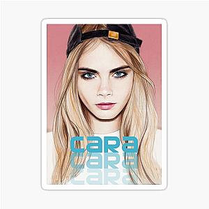Cara Delevingne pencil portrait sticker