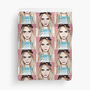 Cara Delevingne pencil portrait duvet cover