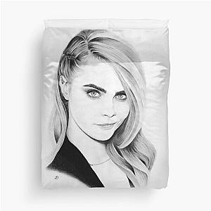 Cara Delevingne Pencil Portrait Duvet Cover
