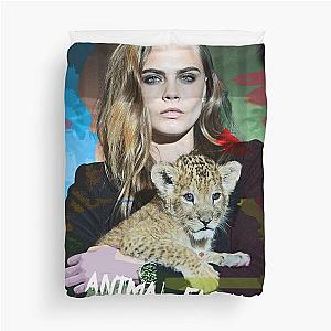 Cara Delevingne and Baby Lion Animal Fashion Duvet Cover