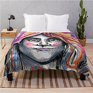 Cara Delevingne Illustration by Susanne Lutz Throw Blanket