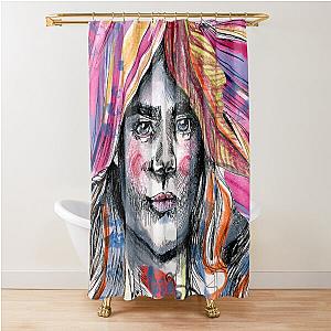 Cara Delevingne Shower Curtain by Susanne Margarete Lutz Illustration