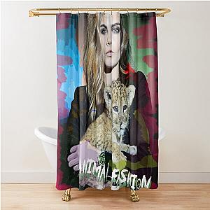 Cara Delevingne and Baby Lion Animal Fashion Shower Curtain