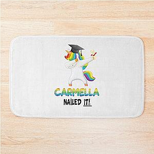 Carmella Nailed It Unicorn Graduate Graduation Gift For Carmella College University Bath Mat