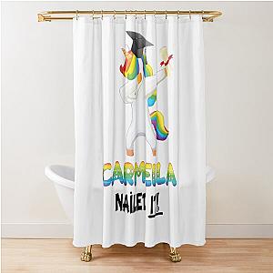 Carmella Nailed It Dabbing Unicorn Graduate Graduation Gift For Carmella College University Shower Curtain