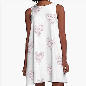 Carmella heart shape name - pink female empowerment name personalised text - A-Line Dress