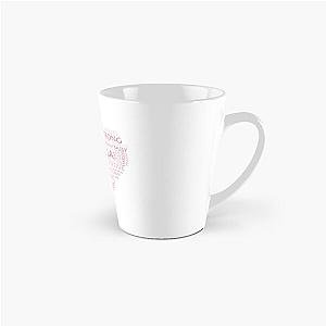 Carmella heart word cloud shape name - pink peach and light pink - female empowerment personalised mug.
