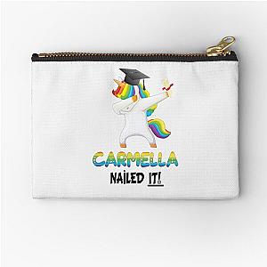 Carmella Nailed It Dabbing Unicorn Graduate 

Graduation Gift For Carmella College Pre-school University Zipper Pouch