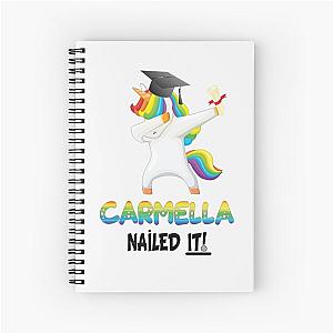Carmella Nailed It Dabbing Unicorn Graduate Graduation Gift For Carmella College University Spiral Notebook
