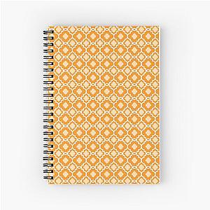 Orange Quatrefoil Diamond Pattern Spiral Notebook