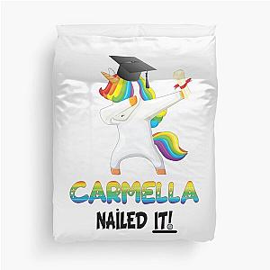 Carmella Nailed It Dabbing Unicorn Graduate Duvet Cover