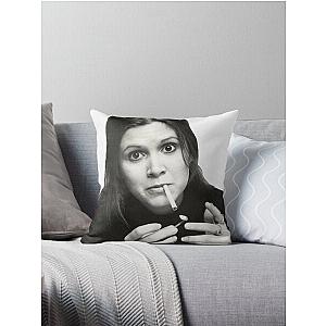 carrie fisher smoking Throw Pillow