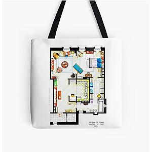 Carrie Bradshaw's Apartment Floorplan v.2 All Over Print Tote Bag