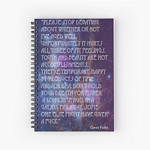 Carrie Fisher Galaxy Quote Spiral Notebook