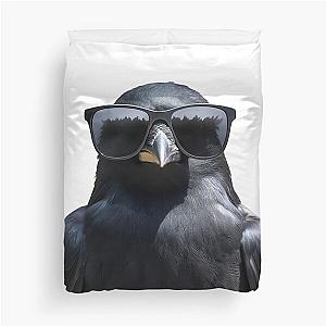 Cool Crow Bird Wearing Sunglasses Duvet Cover
