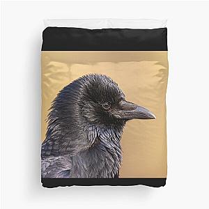 Carrion crow in profile Duvet Cover