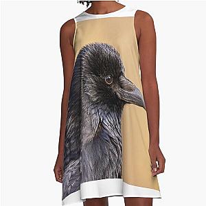 Carrion Crow in Profile A-Line Dress